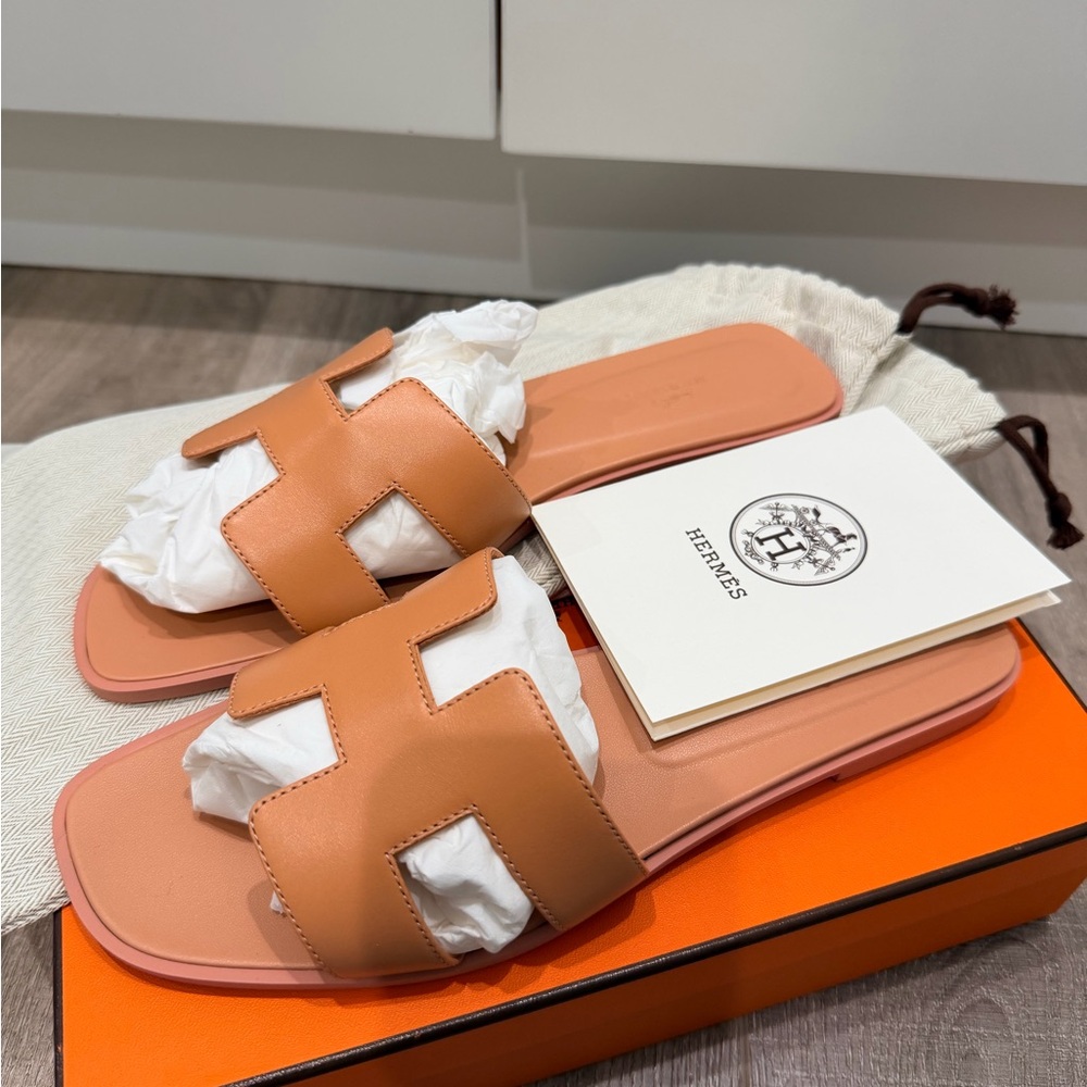 NEW Women's HERMES Oran Slide Sandals